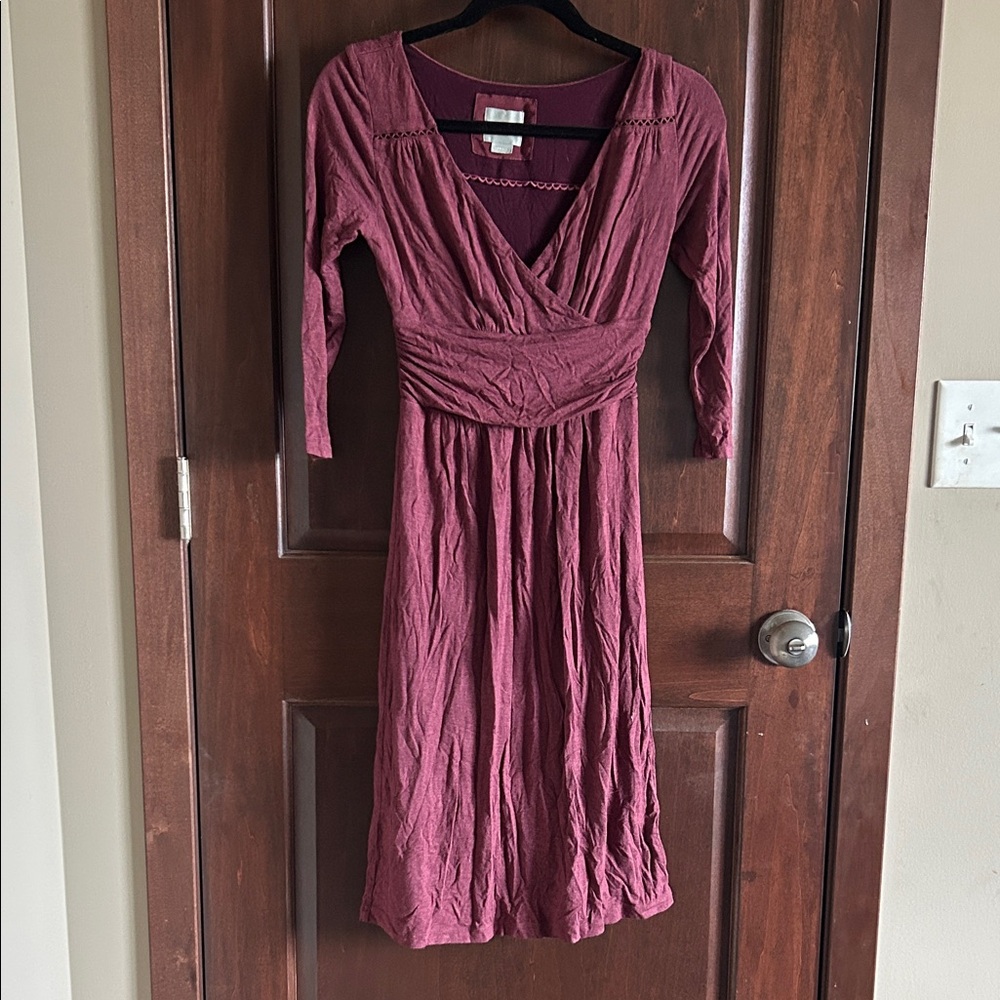 Mauve Long Sleeve Dress in Rich Plum